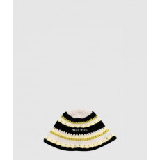 미우미우 니트 스트라이프 캡 5HC697