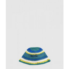 미우미우 니트 스트라이프 캡 5HC697