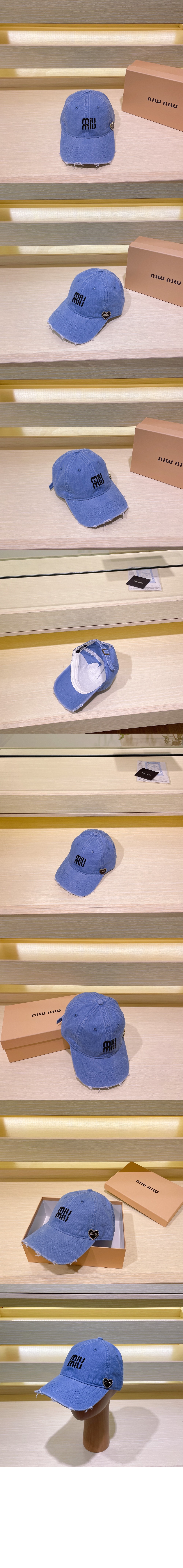 미우미우 데님 베이스볼 캡 5HC993
