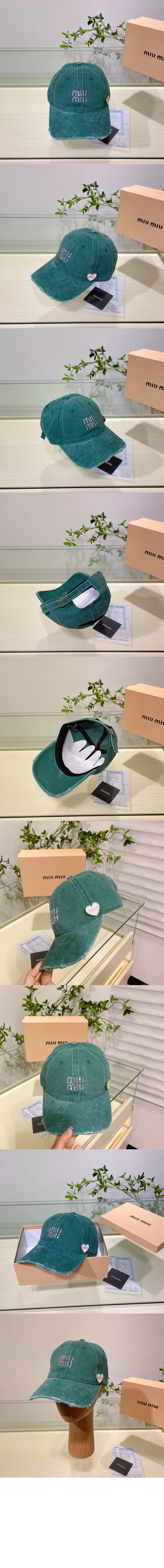 미우미우 데님 베이스볼 캡 5HC993