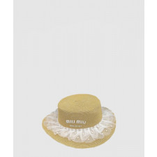 미우미우 우븐 패브릭 모자 5HC117