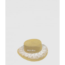 미우미우 우븐 패브릭 모자 5HC117