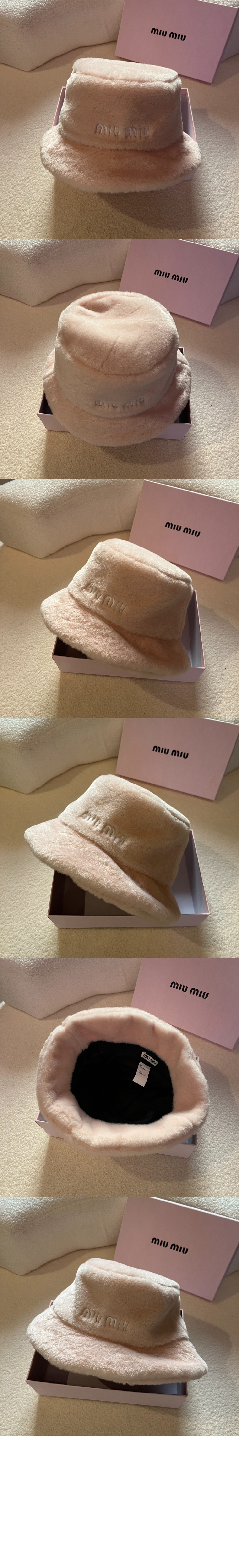 미우미우 로고 자수 버킷햇 5HC178