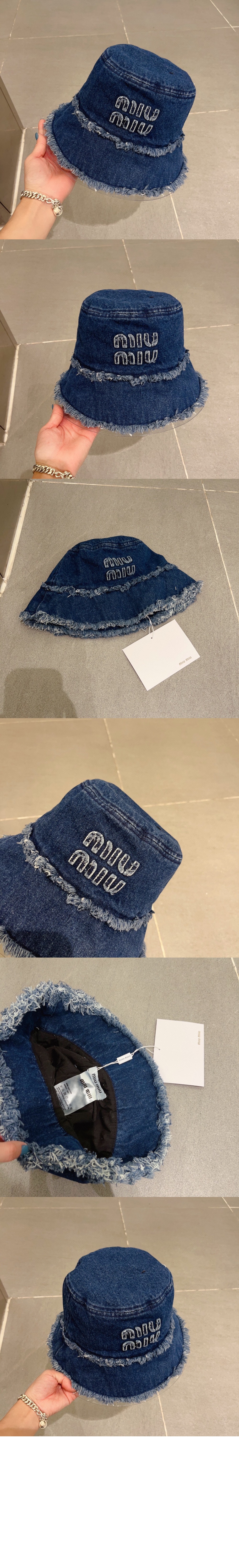 미우미우 데님 버킷햇 5HC196