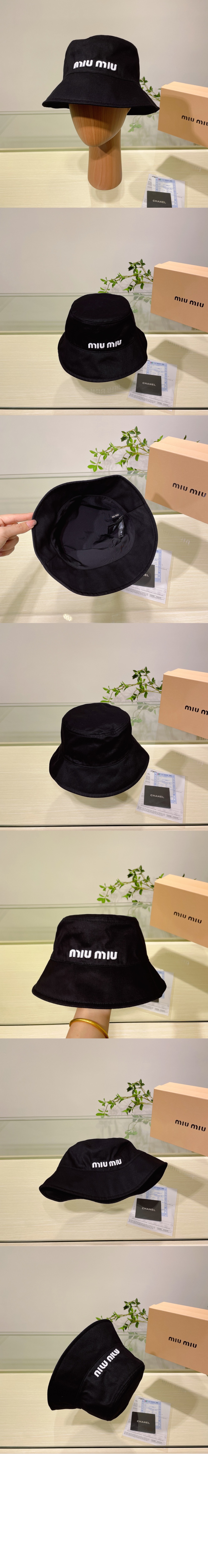 미우미우 로고 자수 버킷햇 5HC196