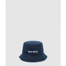 미우미우 데님 로고 버킷햇 5HC196