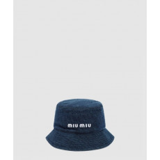 미우미우 데님 로고 버킷햇 5HC196