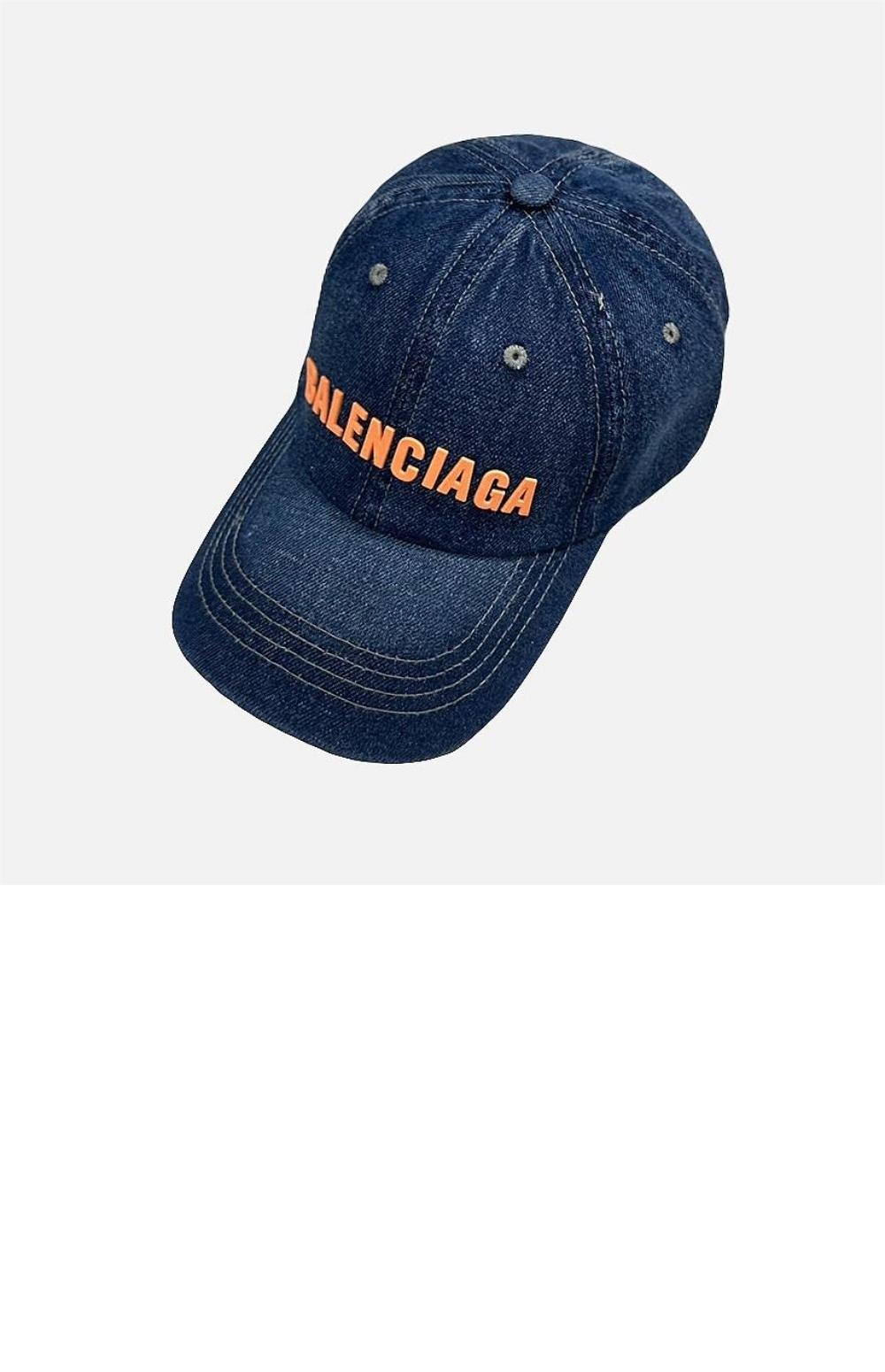 발렌시아가 입체 로고 데님 베이스볼 캡 642847
