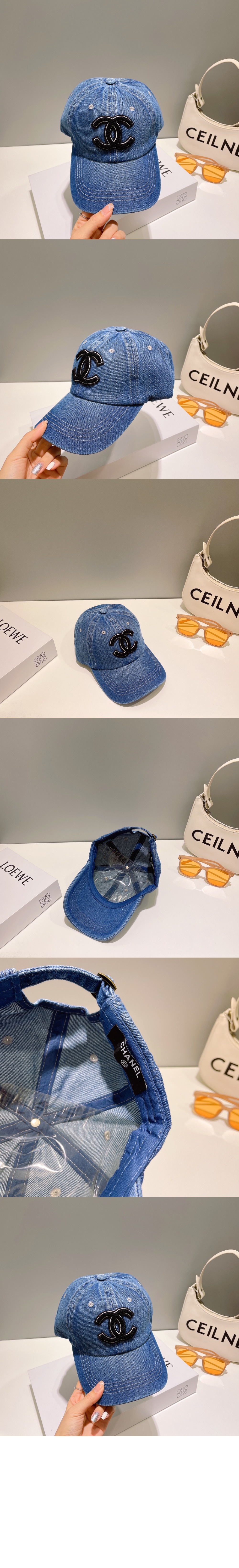 샤넬 데님 베이스볼 캡 AA4214