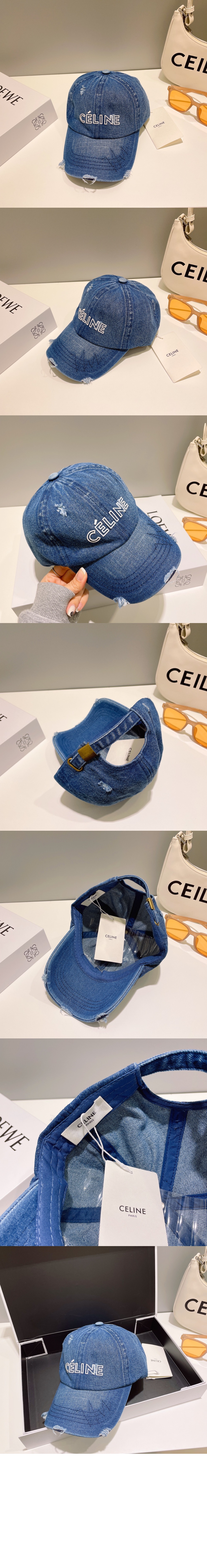 셀린느 데님 베이스볼 캡 2A783U