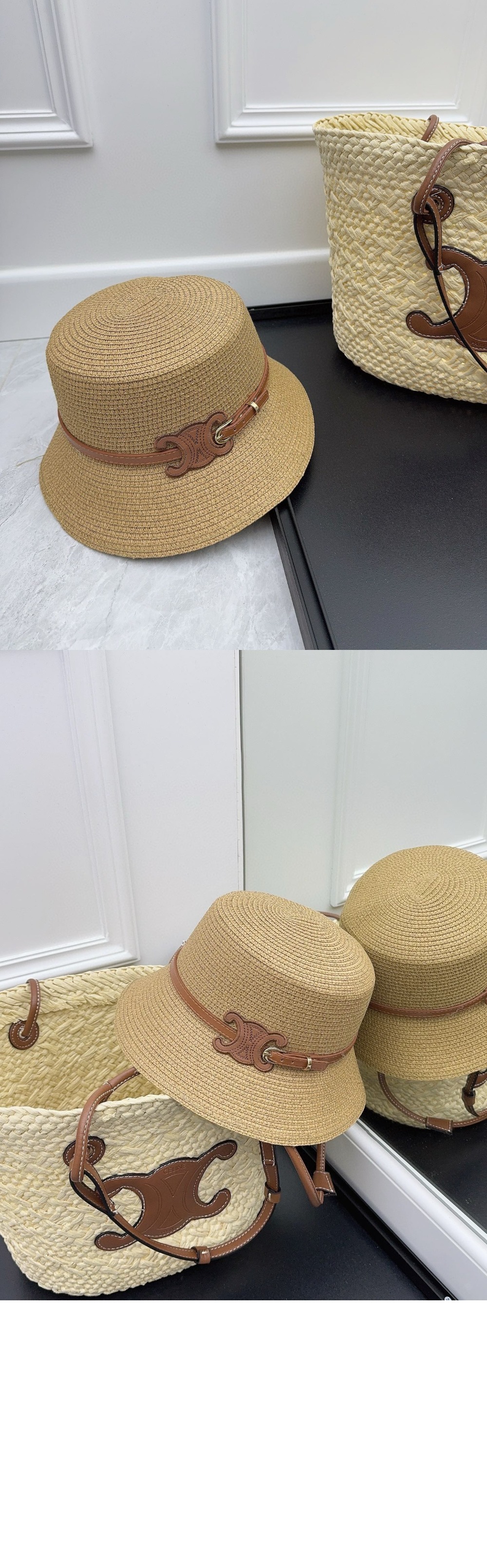 셀린느 밀짚모자 버킷햇 2A66T1