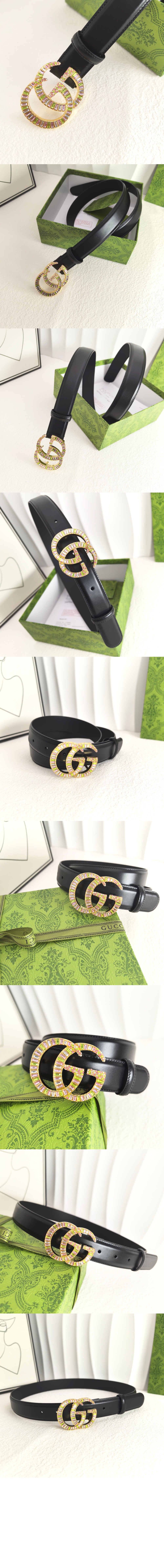 구찌 지그마몽 크리스털 벨트 795563