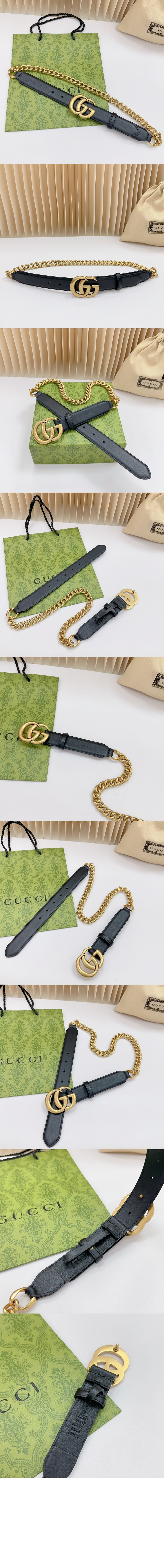 구찌 좁은 체인 벨트 760168