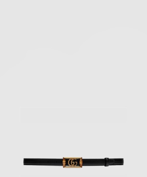 구찌 더블 G 밤부 레더 벨트 768464