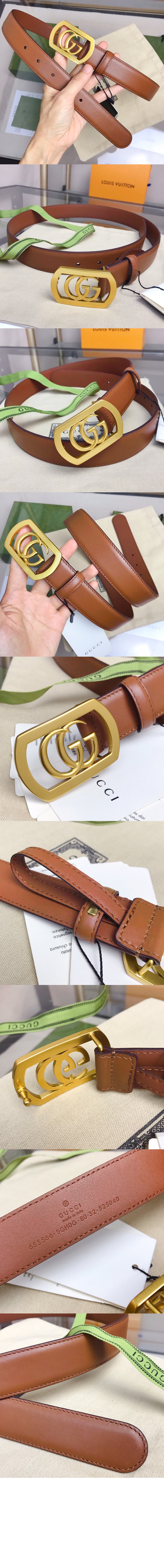 구찌 더블 G 스퀘어 버클 벨트 575587