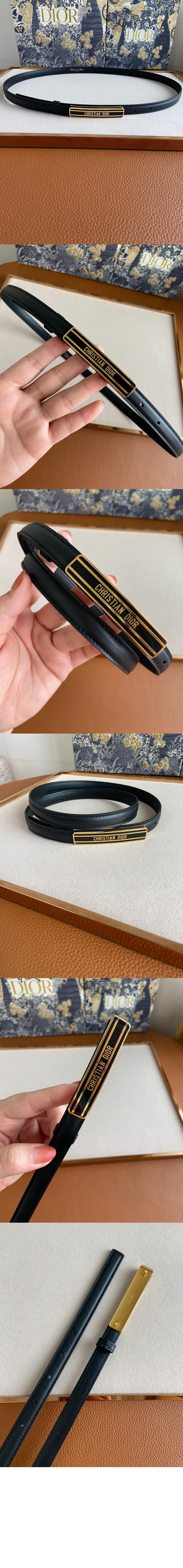 디올 매끄러운 버클 소가죽 벨트 B0109