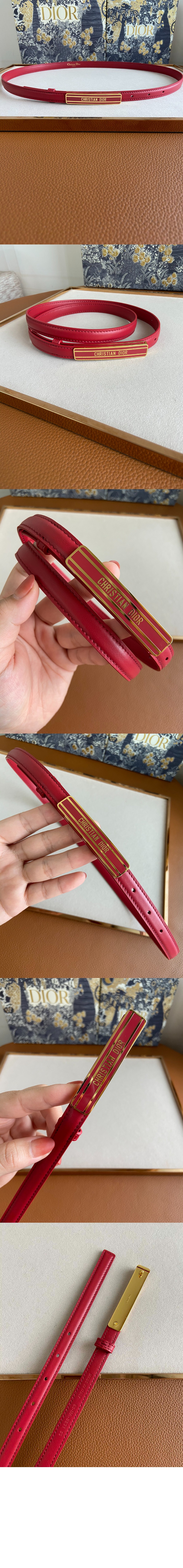 디올 매끄러운 버클 소가죽 벨트 B0109