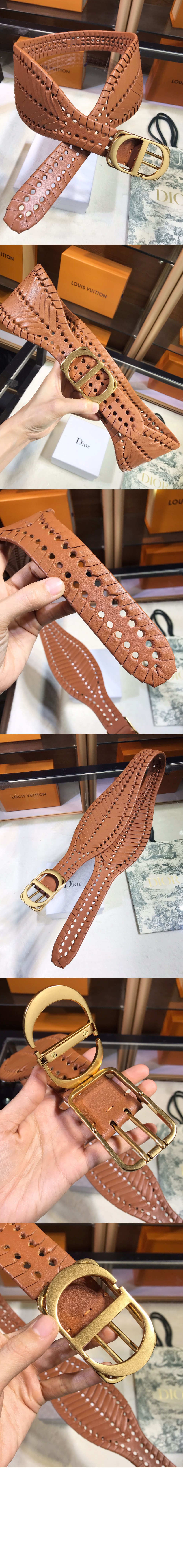 디올 레터 로고 매끈한 버클 벨트 B0047