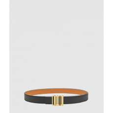 클래식 소가죽 기하학 벨트