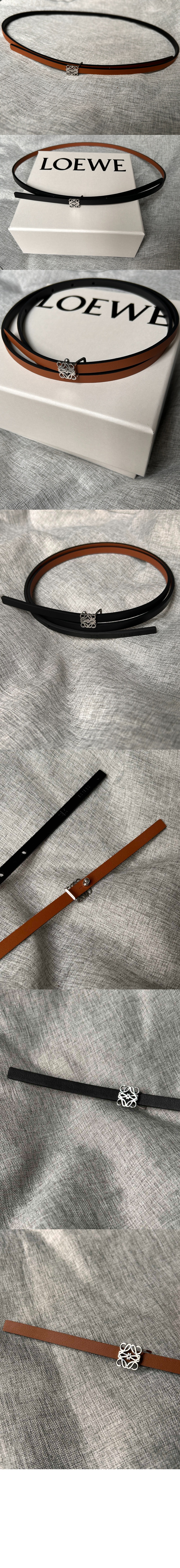 로에베 매끄러운 송아지 가죽 벨트