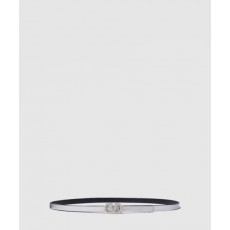 송아지 가죽 V 로고 양면 벨트