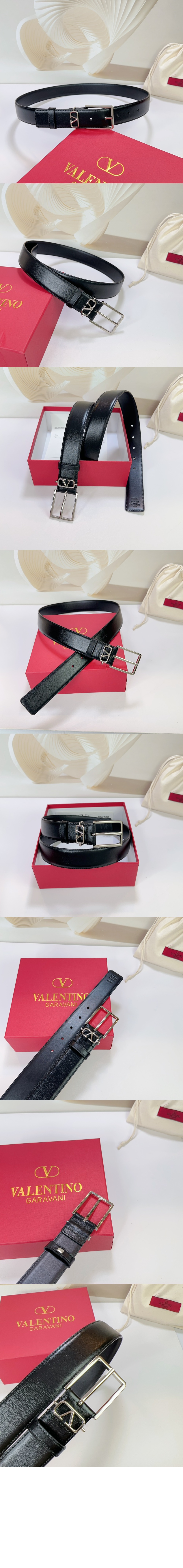 발렌티노 V 로고 벨트