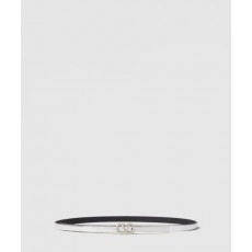 브이로고 시그니처 미러 이펙트 송아지 가죽 벨트