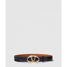 브이로고 볼드 에디션 유광 송아지 가죽 벨트