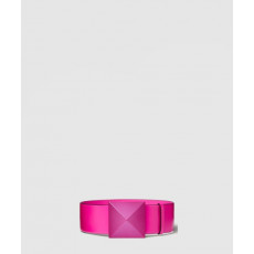 발렌티노 로만 스터드 와이드 가죽 벨트