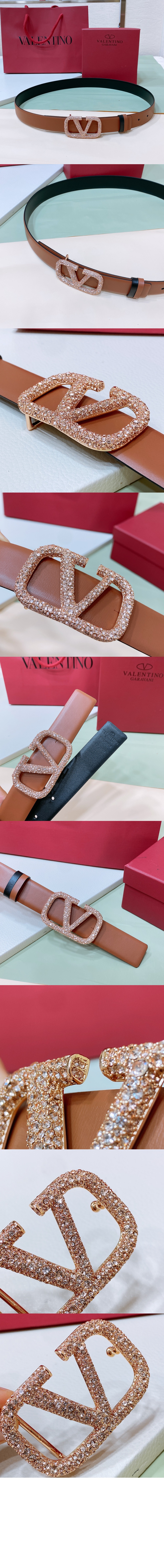 발렌티노 양면 송아지 가죽 벨트