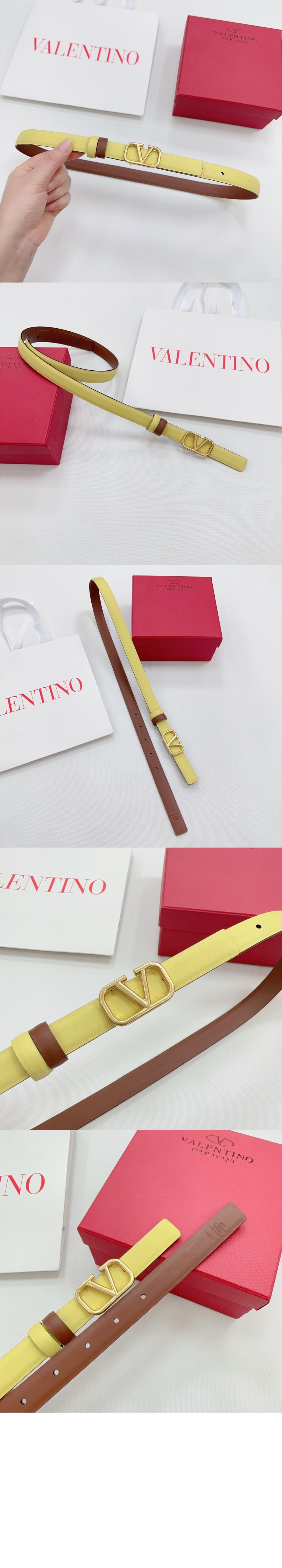 발렌티노 양면 송아지 가죽 벨트