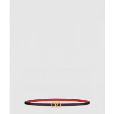 발렌티노 브이로그 시그니처 유광 송아지 가죽 양면 벨트