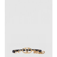 발렌티노 브이로그문 광택 소가죽 체인벨트