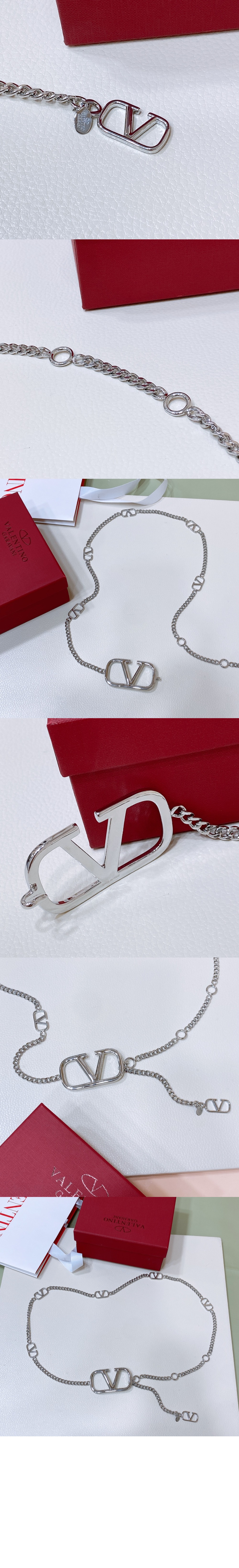 발렌티노 브이로그 로고 체인 벨트