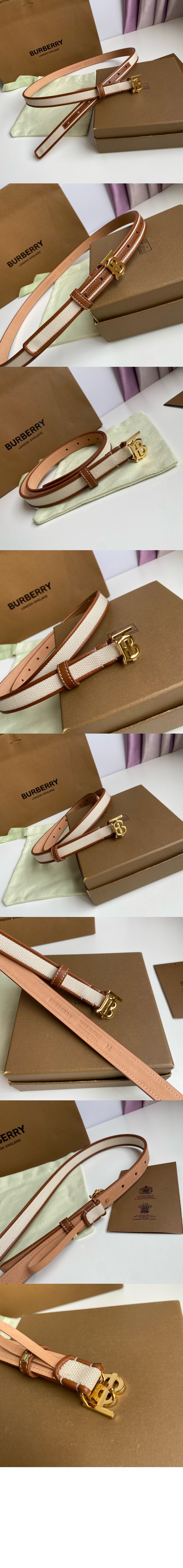 버버리 캔버스 레더 TB 벨트 80442671