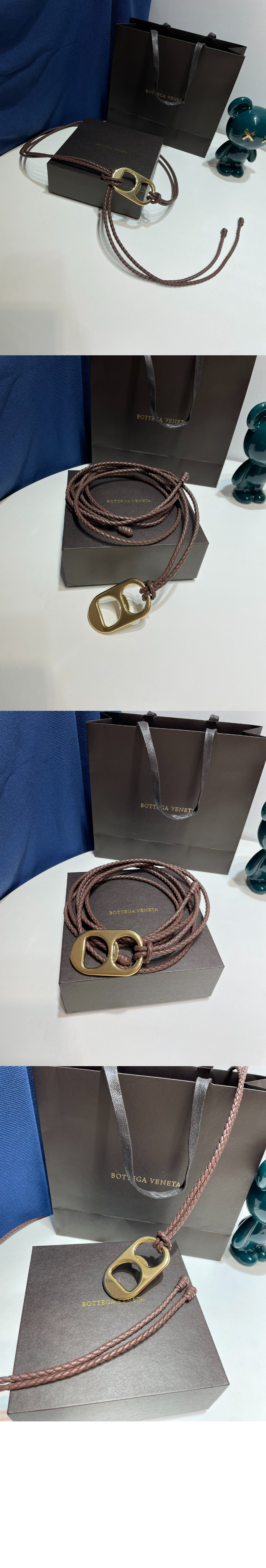 보테가베네타 레더 벨트 735331