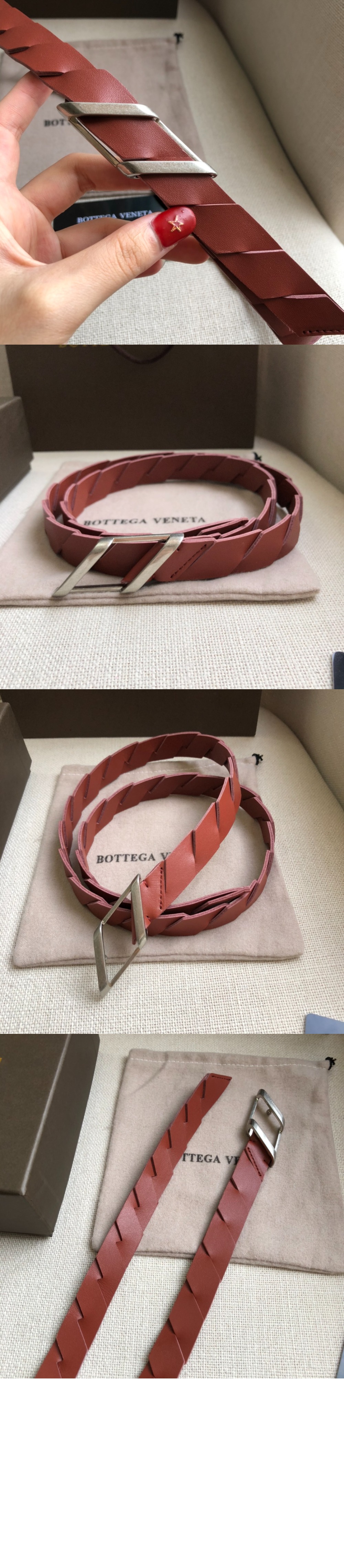 보테가베네타 슬랜티드 패널 웨이스트 벨트 620106