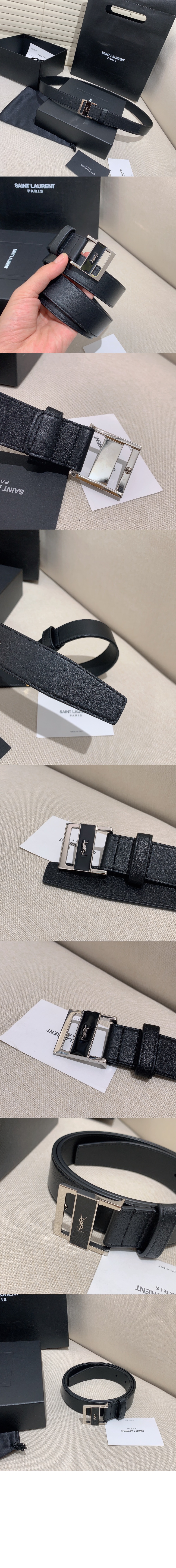 생로랑 박스 가죽 소재의 벨트 788067