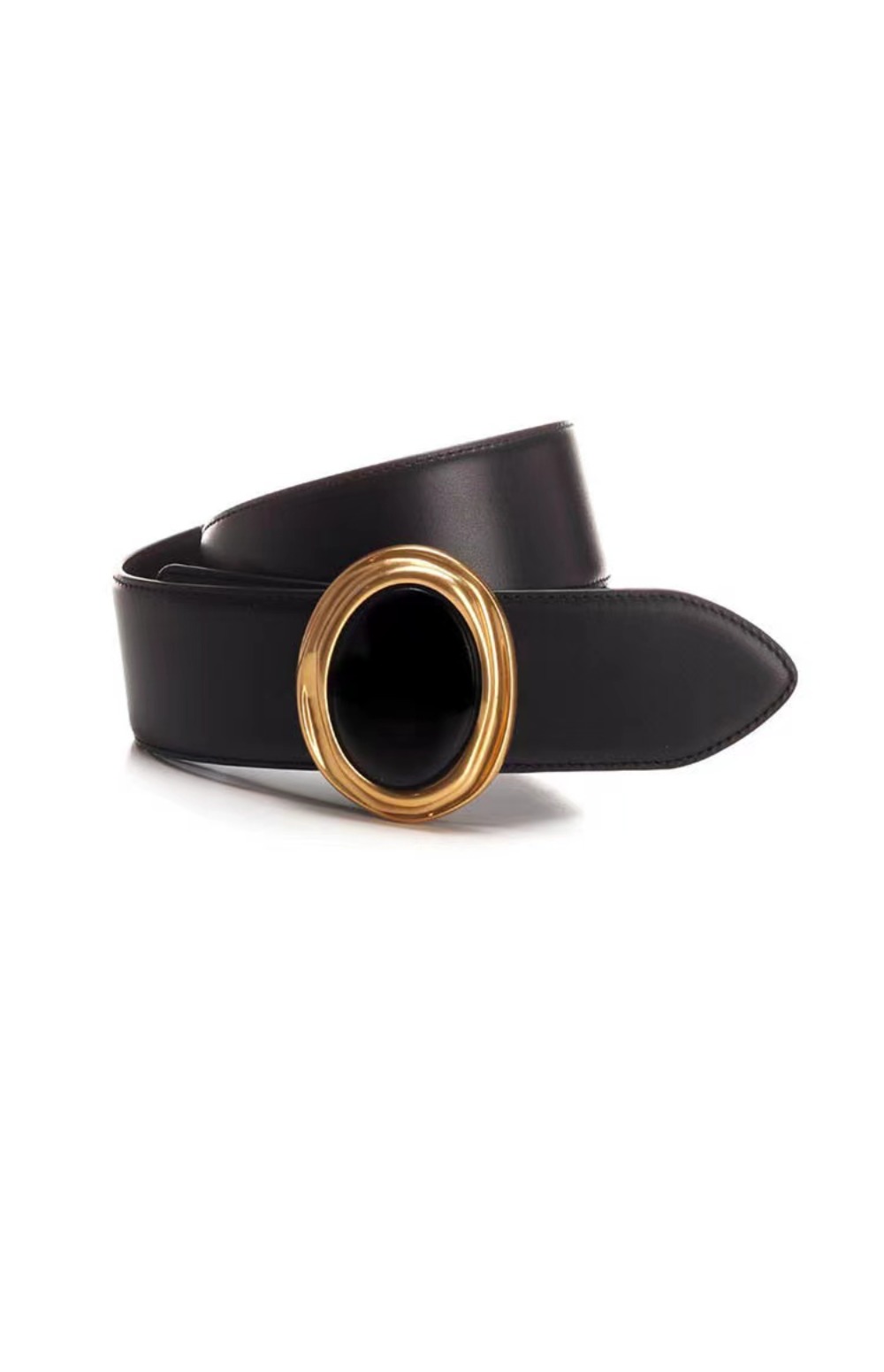 생로랑 매끄러운 가죽 볼록 버클 벨트 658530