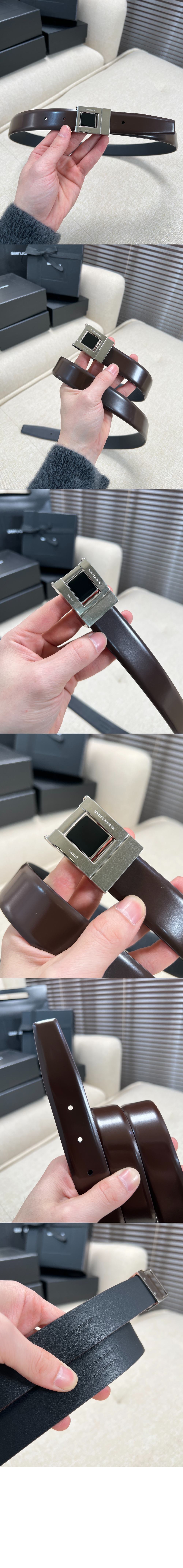 생로랑 가죽 버클 벨트 763579