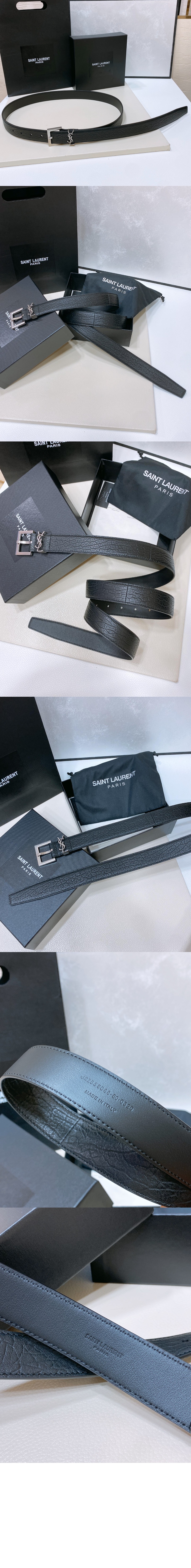 생로랑 그레인 램스킨 소재의 CASSANDRE 벨트 784193