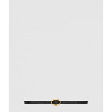 생로랑 크로커다일 오벌 버클 슬림 벨트 756959