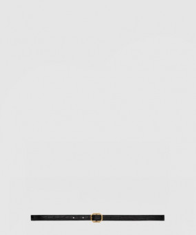 생로랑 크로커다일 엠보스드 가죽 소재의 프레임 버클 슬림 벨트 732560