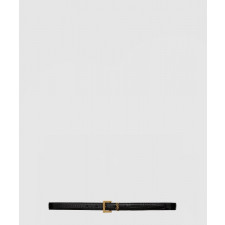 생로랑 스퀘어 버클을 장식한 크로커다일 엠보스드 가죽 소재의 얇은 모노그램 벨트 554465