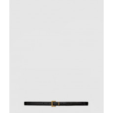 생로랑 스퀘어 버클을 장식한 크로커다일 엠보스드 가죽 소재의 얇은 모노그램 벨트 554465