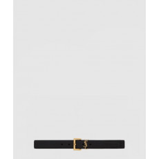 생로랑 스퀘어 버클을 장식한 그레인 가죽 소재의 벨트 634437