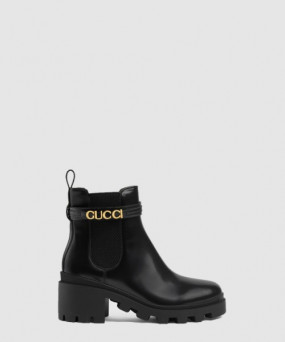 구찌 로고 미드힐 부츠 734909