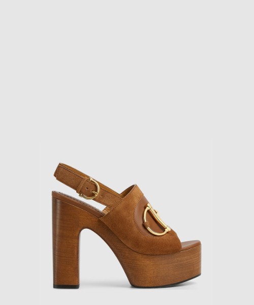 구찌 호스빗 장식이 있는 플랫폼 샌들 834420