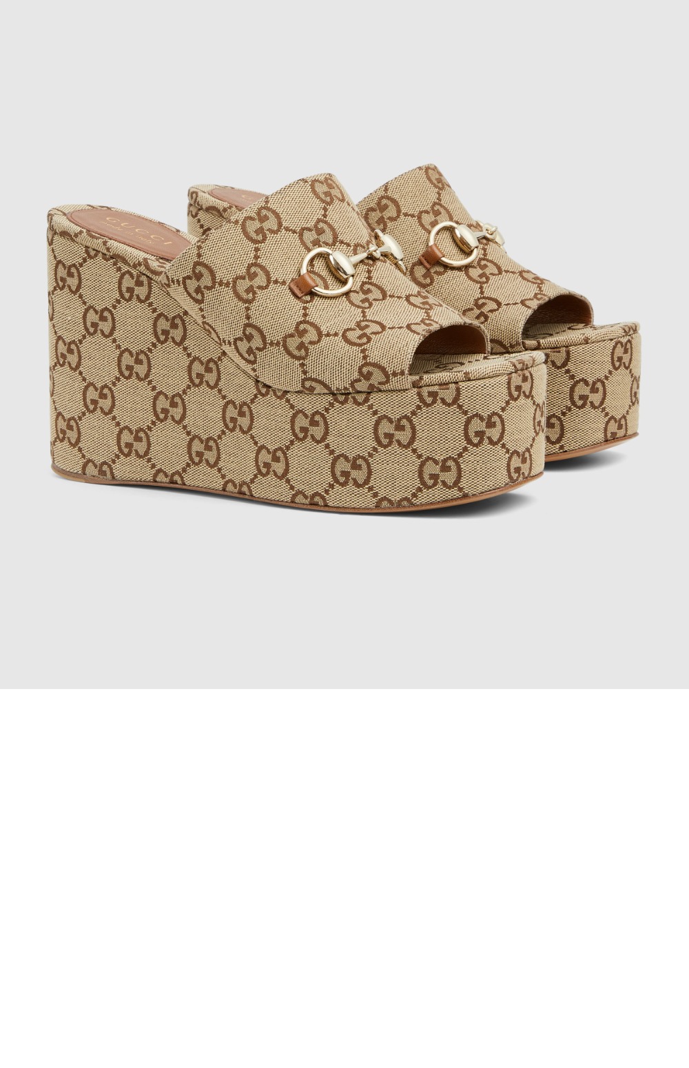 구찌 이 달린 웨지 샌들 816328