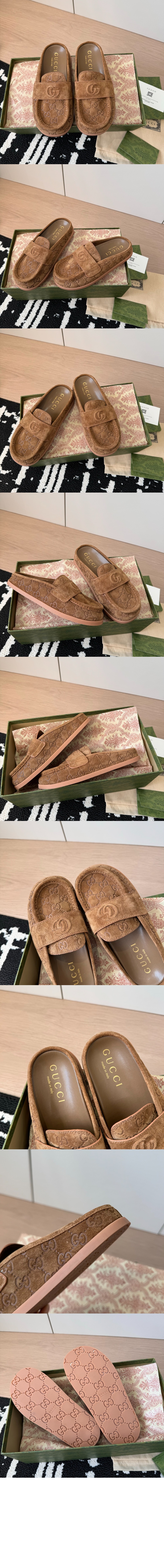 구찌 더블 G 디테일의 뮬 817468